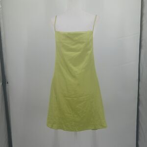 Satin Mini Dress Women's Large Green Fairycore Summer Aesthetic